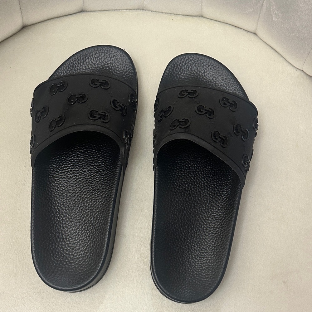 Gucci Black Slide Sandals